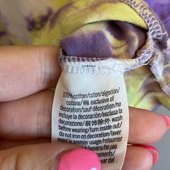 PINK- lime green and purple tie dye shirt- Size large - Picture 7 of 7